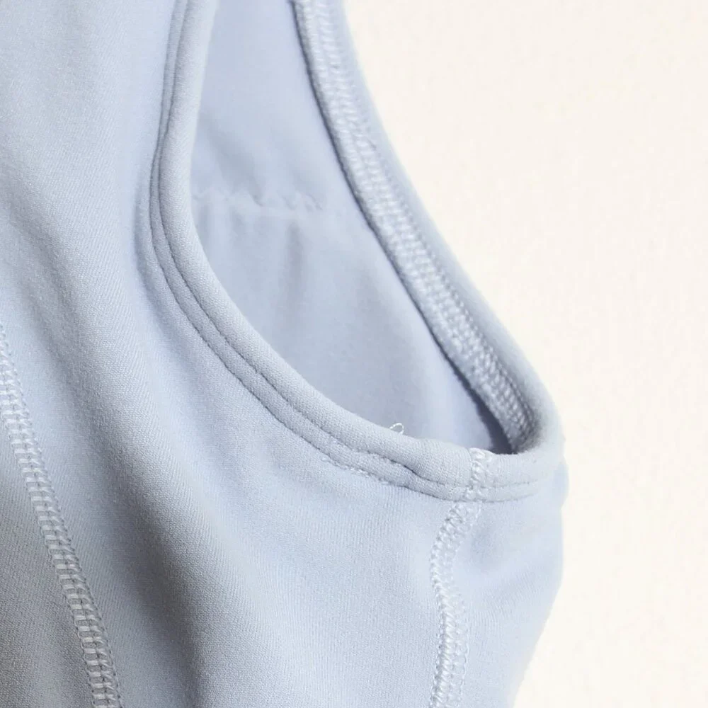 Lululemon Align Tank Top Crop Nulu Built-in-Bra Blue Linen Size 2